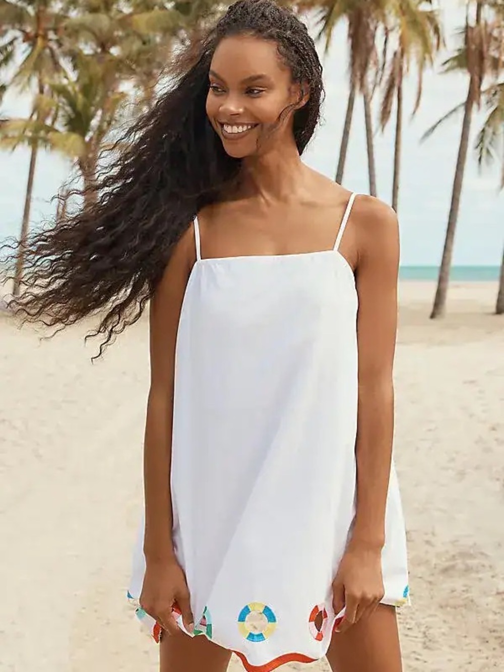 Anthropologie Celandine embroidered poplin  Beach Cover-Up Dress